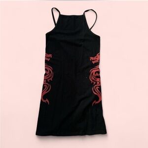 Black Bodycon dress with dragon